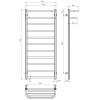 Рушникосушарка електрична Lux Hotel П11 500х1200 Deffi нержавіюча сталь (Хром, JD04, Праве підключення)