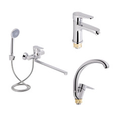 Акційний набір Lidz Nicole: Змішувач 005 Chrome + Змішувач 001F Chrome + Змішувач 008F Chrome