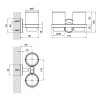 Склянка з тримачем Lidz Oreo 0402 подвійний настінний (матове скло) LDORE0402CRM22164 Chrome