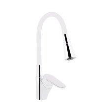 Змішувач для кухні Lidz Tani 007F3 з гнучким виливом (k40) LDTAN007F3WCR40423 White / Chrome