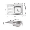 Кухонна мийка Lidz 5080-R 0,8 мм Satin (LIDZ5080RSAT8)