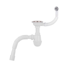 Сифон для кухонної мийки Lidz (WHI) 60 05 M001 01 EURO (вихід 50 мм)