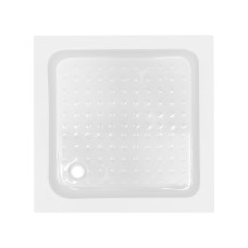 Lidz Душовий піддон KAPIELKA ST80x80x14 низький, напівкруглий, діаметр зливу 52 мм
