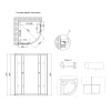 Душова кабіна Latwa SC90x90.SAT.HIGH.FR полукругла, скло Frost 4 мм + Душовий піддон KAPIELKA ST90x90x41, з панеллю Lidz