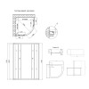 Душова кабіна Latwa SC90x90.SAT.MID.FR полукругла, скло Frost 4 мм + Душовий піддон KAPIELKA ST90x90x26, з панеллю Lidz