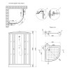 Душовий бокс Lidz Tani SB90x90.SAT.LOW.GR, скло тоноване 4 мм