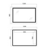 Дзеркало Qtap Cardinal 1200х800 з LED-підсвічуванням Touch, з антизапотіванням, з димером, рег. темп. кольору (3000-6500K) QT0478C12080