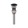 Донний клапан для раковини Qtap PU03O 225х70х70 Matt black з переливом