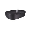 Комплект Qtap Robin: Раковина накладна прамокутна 610x400x145 мм Matt Black + Донний клапан PU03