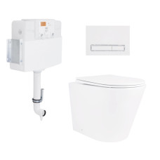Готове рішення Qtap для ванної кімнати: Унітаз напольний Swan Rimless QT16223178W + інсталяція QT0122490S+ клавіша QT0111M08V1384W