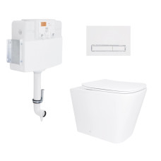 Готове рішення Qtap для ванної кімнати: Унітаз напольний Tern Ultra Quiet QT17223303AW + інсталяція QT0122490S+ клавіша QT0111M08V1384W