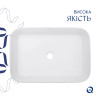 Раковина накладна Qtap Virgo N прямокутна без донного клапана WHITE QT18116308W