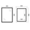 Дзеркало Qtap Mideya Classic 600х800 з LED-підсвічуванням Touch, з антизапотіванням, з годинником, димером, рег. яскравості QT2078F6151W