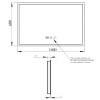 Дзеркало Qtap Mideya Classic 1000х600 з LED-підсвічуванням Touch, з антизапотіванням, з годинником, димером, рег. яскравості QT2078F615W