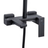 Душова система універсальна Qtap Gemini на три споживача (з виливом) QTGEM111BLM45686 Black Matt