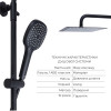 Комплект змішувачів Qtap Sloup: Душова система QTSL57T105VNKBB + Змішувач для раковини QTLIPNO1023H101CB