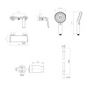 Комплект Qtap Slavonice Black Matt: Змішувач  QTROB4060102B + Тримач QT829910842854OB + Шланг QTHADPVCSQ160B + Лійка QTRUC125BLM45951