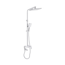 Душова система універсальна Qtap Swan Cascada на три споживача (з виливом) QTSWA111CRW45570 Chrome/White