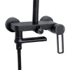Душова система універсальна Qtap Taurus на три споживача (з виливом) QTTAU111BLM45666 Black Matt