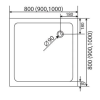 Піддон мілкий квадратний Aqua 90х90 ( А0047982 )