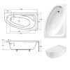 Ванна акрилова асиметрична Cornea 150X100 R з ногами і панеллю ( А0050980 )