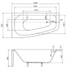 Ванна акрилова асиметрична Luna 150x80 L ( А0050983 )