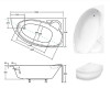 Ванна акрилова асиметрична Wenus 155x95 R ( А0051011 )