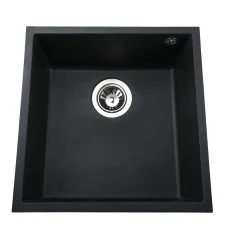 Гранітна мийка Globus Lux AMMER пiдстiльна, чорний 440 х 440 мм - А0002