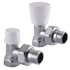 Набір Крани радіаторні кутові ARCO 1/2″ подача + зворотка  KC012 KCM17