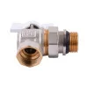Кран кульовий кутовий з американкою Q PROFESSIONAL QP004 PN40 1″ антипротікання, Білий метелик