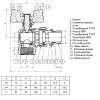 Кран кульовий кутовий з американкою Q PROFESSIONAL QP004 PN40 1″ антипротікання, Білий метелик