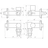 !Набір Кран вентильний кутовий з американкою SOLOMON LUX 1/2″ CHROM 7777_TEN (1уп.)