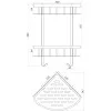 Полка подвійна кутова TOPAZ TKB-9902-BL