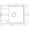 Гранітна мийка Globus Lux ONE сірий камiнь 650x500мм-А0005