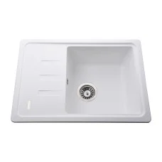Гранітна мийка Globus Lux MONO білий 620х435мм-А0007