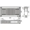 Радіатор сталевий панельний KALITE 22 низ/справа 300x800 (без INNER)