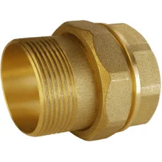 Згін американка пряма латунна 1 1/4″ВР х  1 1/4″ЗР штампована з резиновою прокладкою Б0841А VA