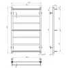 Рушникосушарка водяна Ladder П7 500х800 Deffi нержавіюча сталь (Хром, Бокове праве підключення)