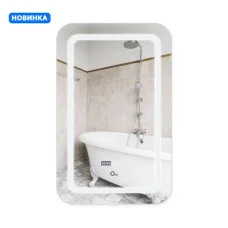Дзеркало Qtap Mideya (DC-F911) 500х800 з LED-підсвічуванням Touch, з антизапотіванням, з годинником, димером, рег. яскравості QT2078F911W