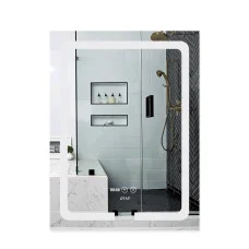 Дзеркало Qtap Mideya (DC-F936) 500х800 з LED-підсвічуванням Touch, з антизапотіванням, з годинником, димером, рег. яскравості QT2078F936W