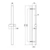 Душова стійка з тримачем універсальна Qtap Lepit 705 мм прямокутна QTLEP82103NB Black Matt