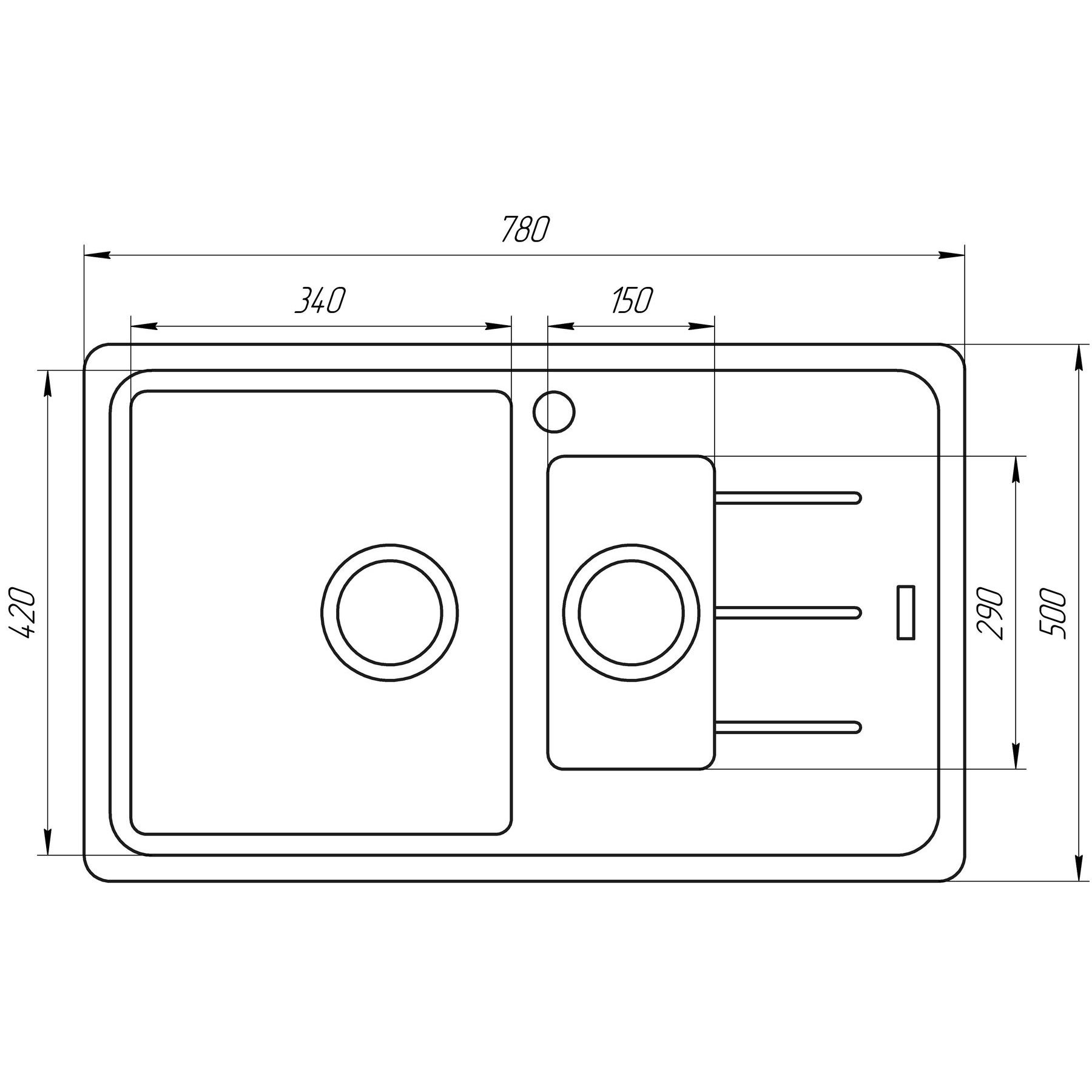 Гранітна мийка Globus Lux IZEO піщаний 780x500мм-А0004