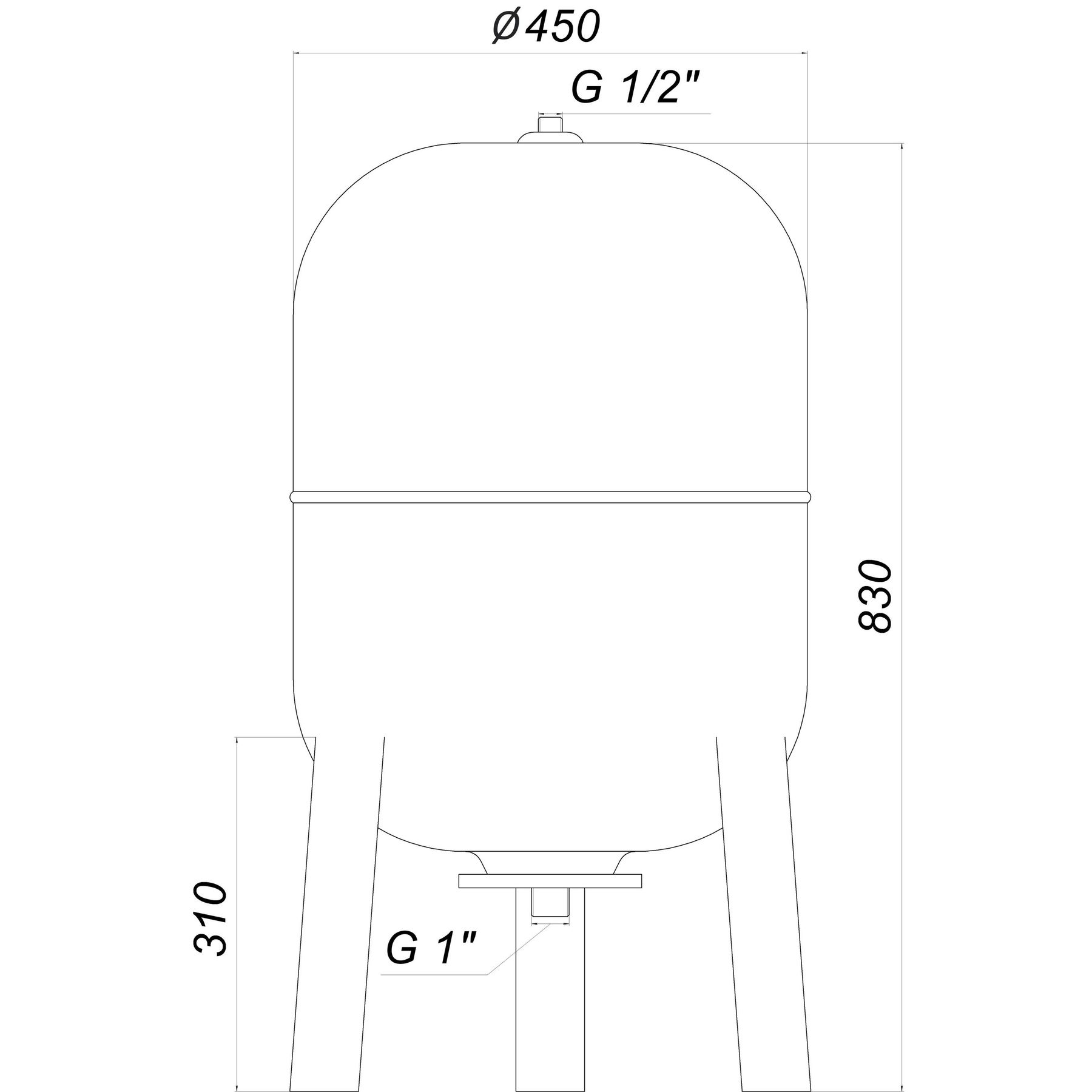 Гідроакумулятор   80л Zilmet ultra-pro 10bar ВЕРТИКАЛЬНИЙ ( 1100008004 )