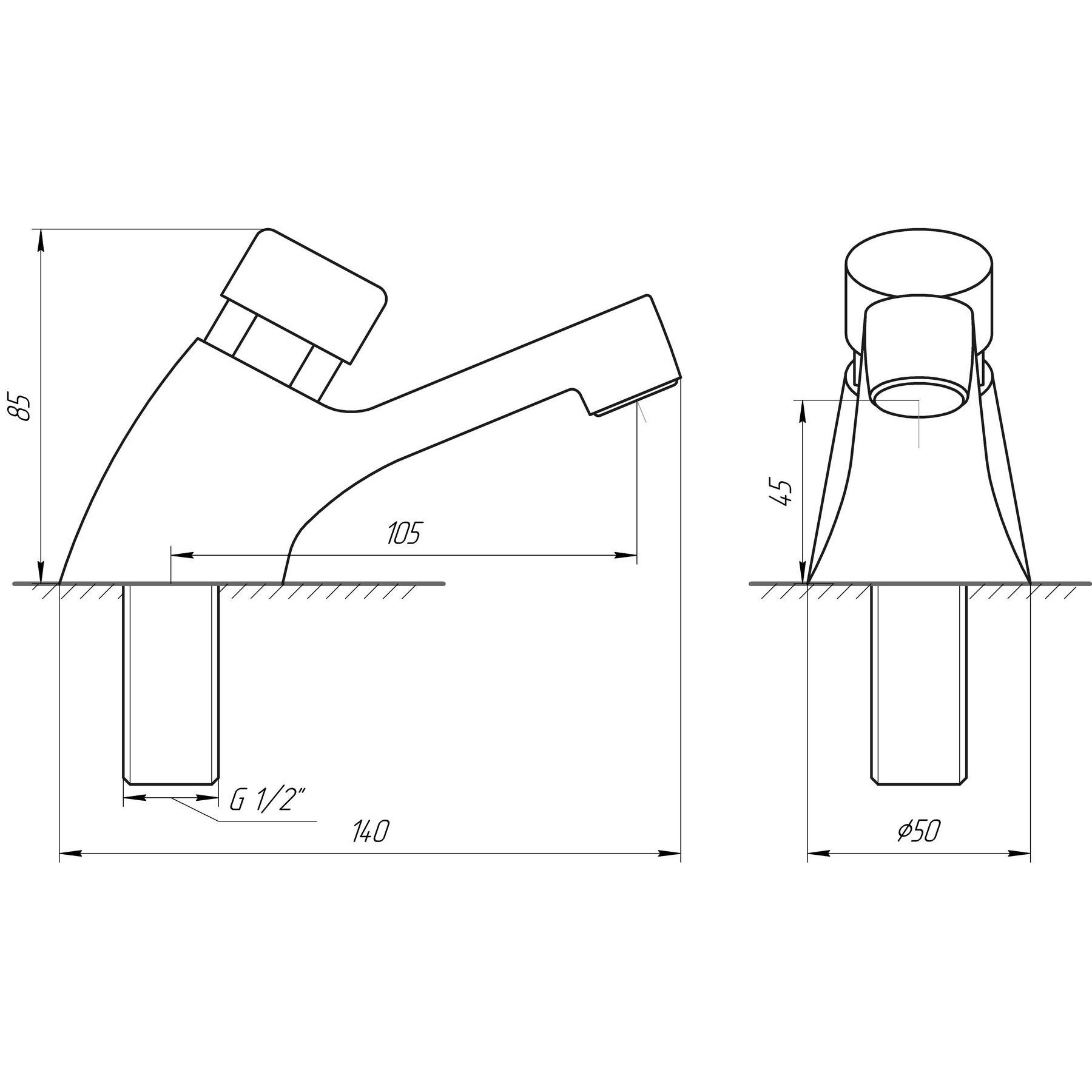 Кран-дозатор для умивальника MO1501,3bar., 7l/min