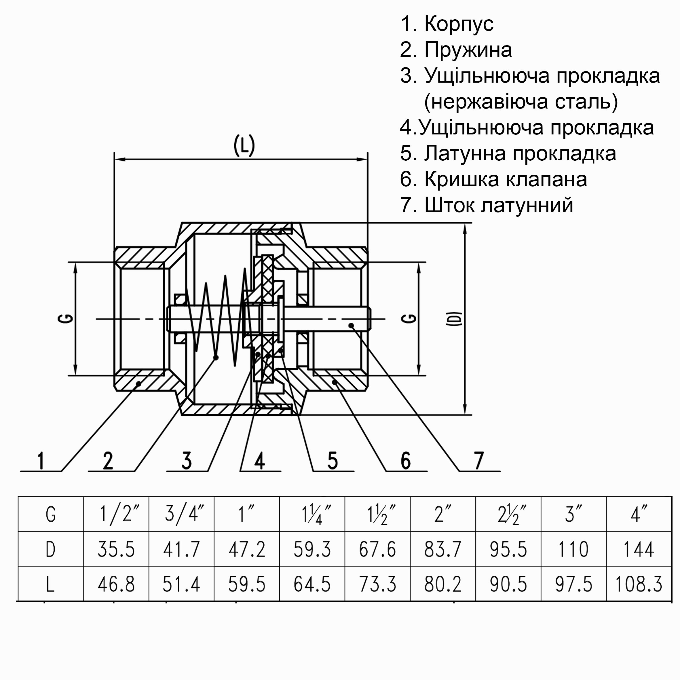 Клапан зворотного ходу води SOLOMON  1″ C6022