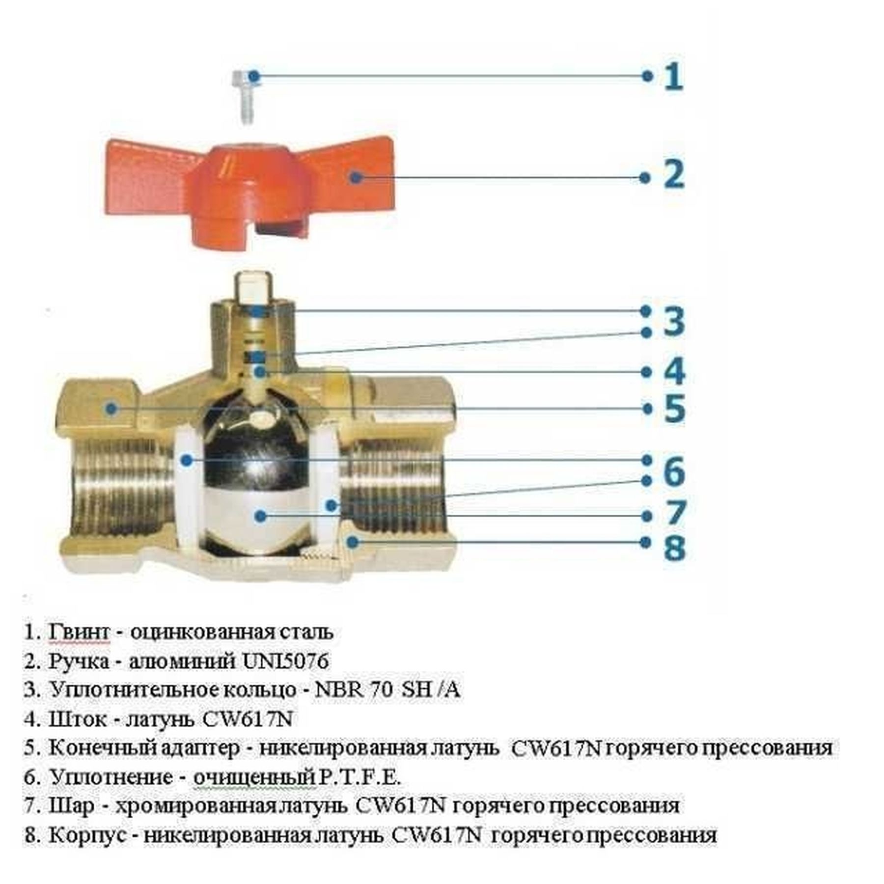 Кран 3-ходовий  ″Т″ SOLOMON 1/2″ 1095