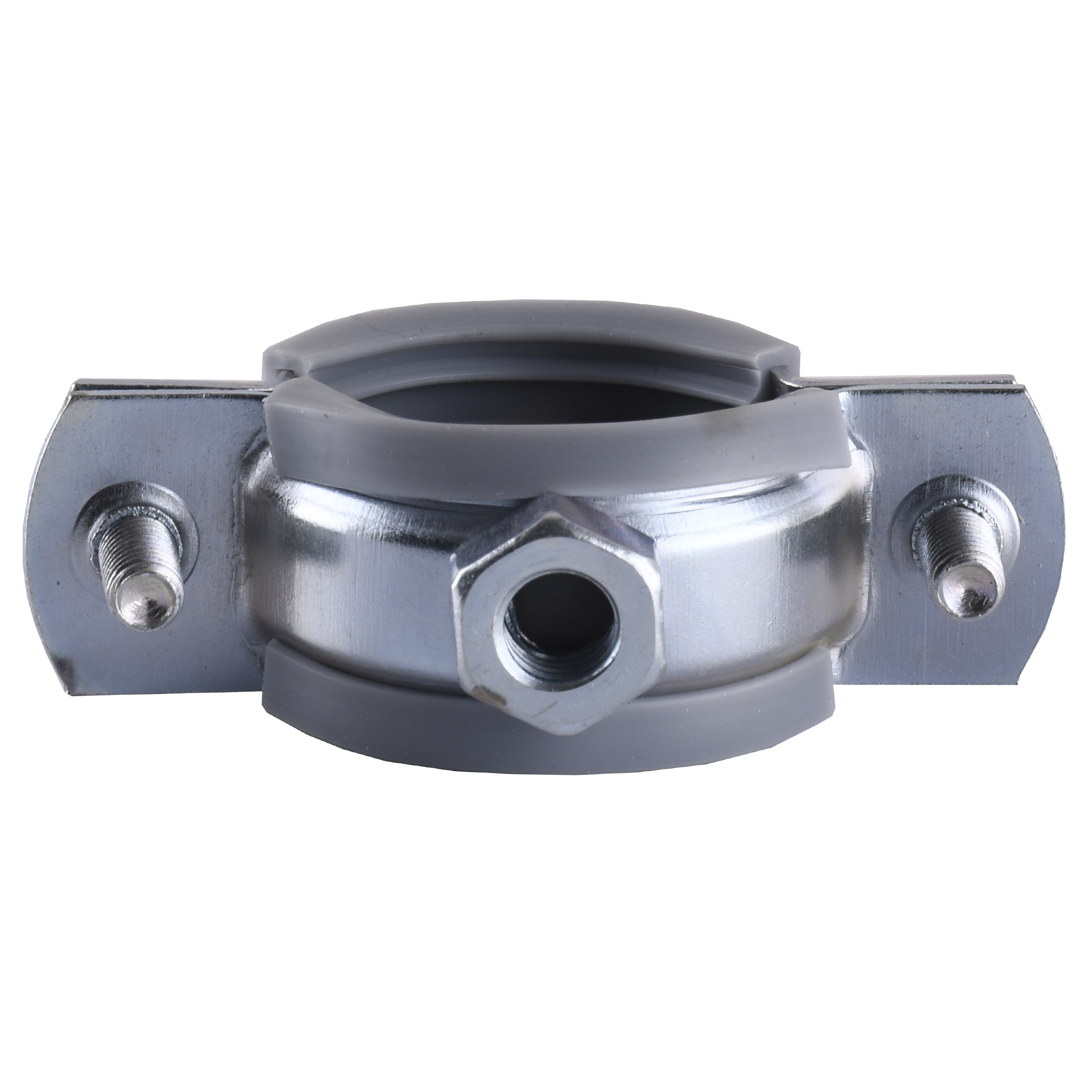 Хомут в зборi CR    3/4″ (25-30мм) з гвинтом-шурупом 8*80 та дюбелем в уп., сірий
