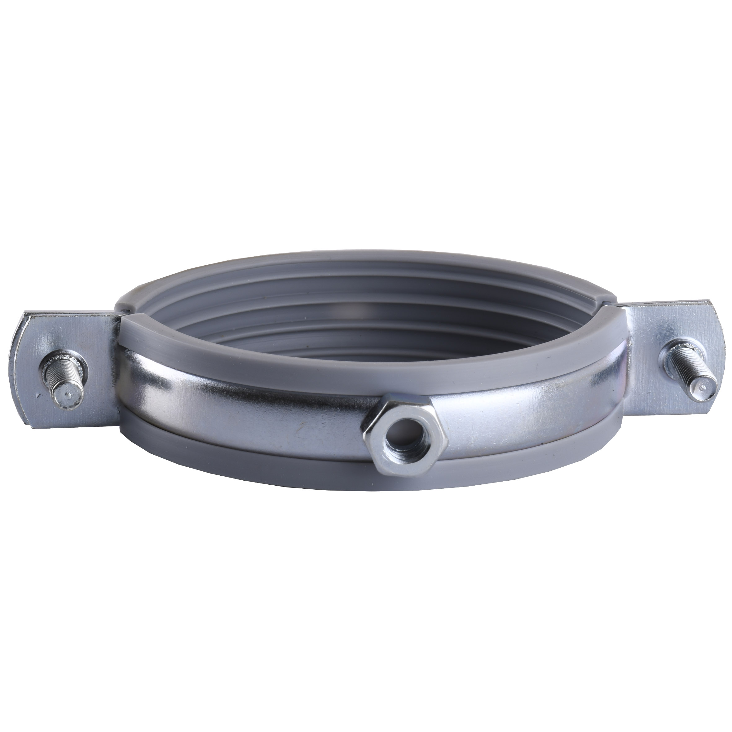 Хомут в зборi CR 2 1/2″ (70-80мм) з гвинтом-шурупом 8*100 та дюбелем в уп., сірий