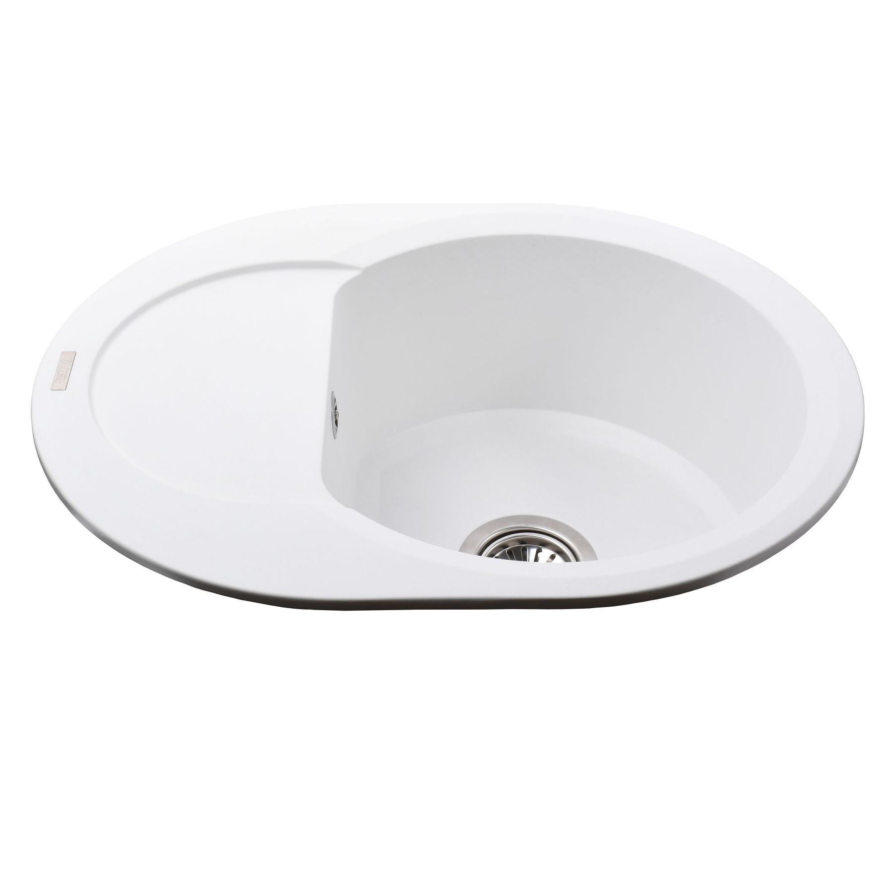 Гранітна мийка Globus Lux MORAINE білий 600х470мм-А0007