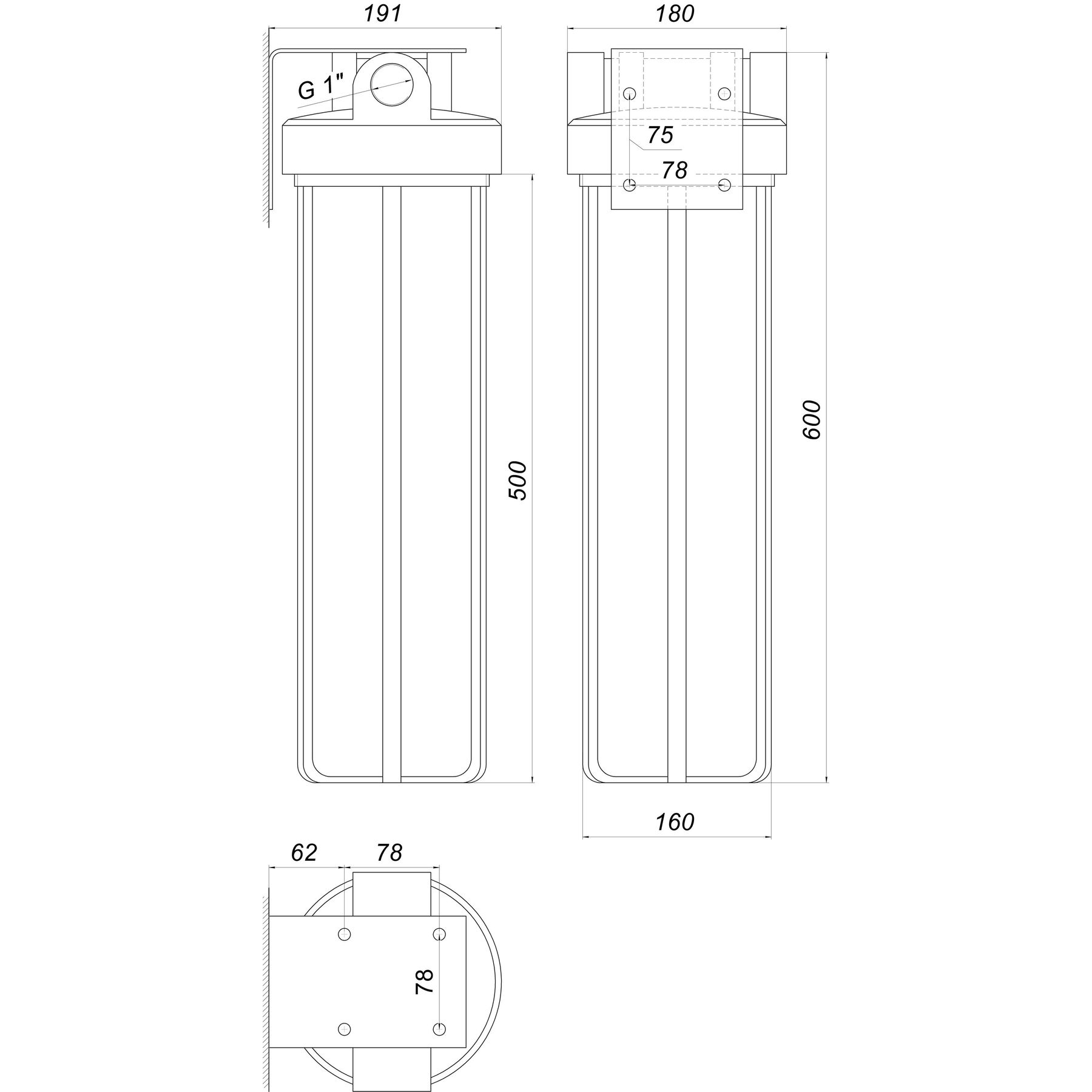 Фільтр-колба + ПП картридж Bіо+ systems SL20-BB Big Blue 20″, 1″